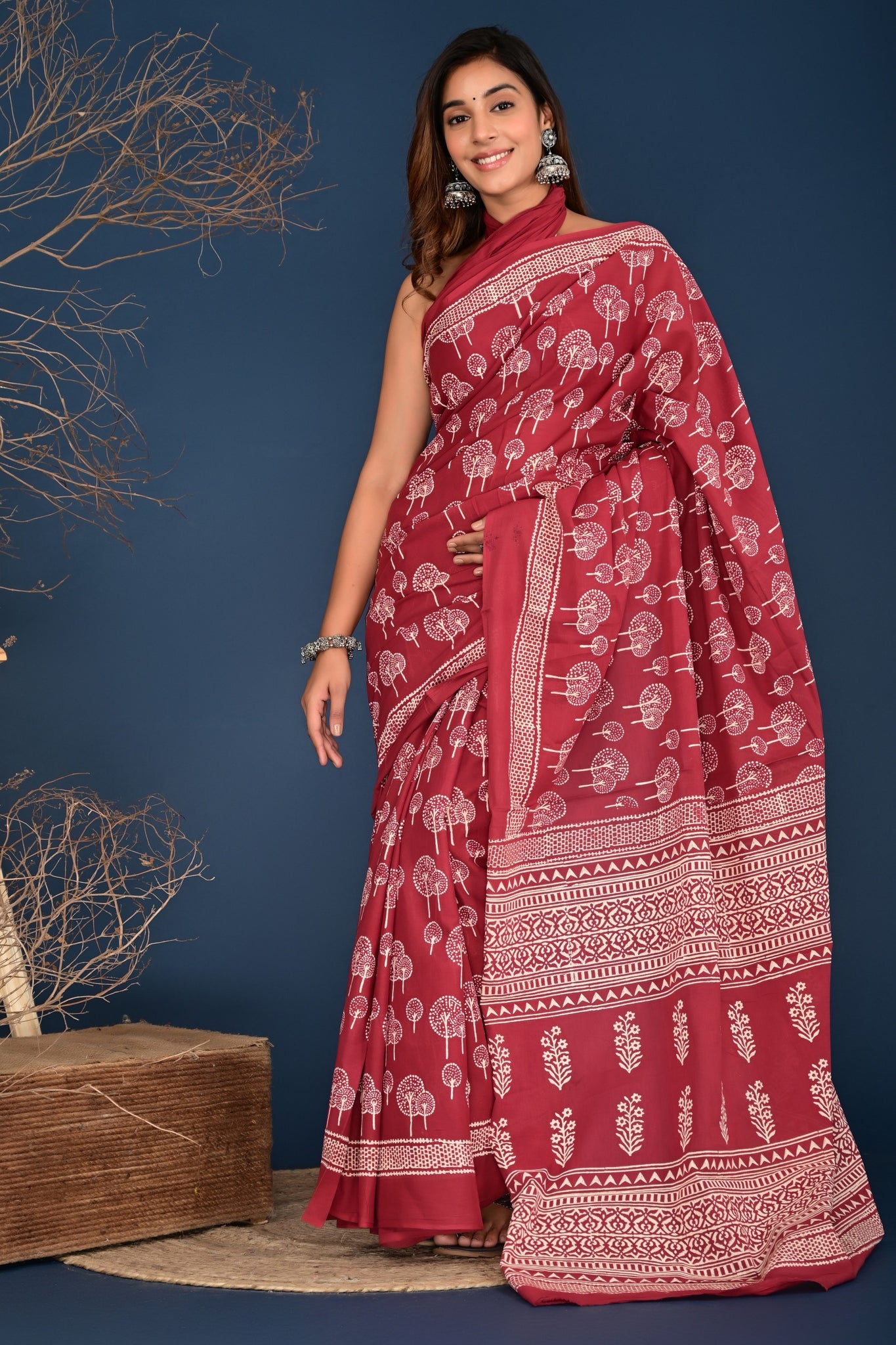 Multicolor Cotton Mulmul Saree