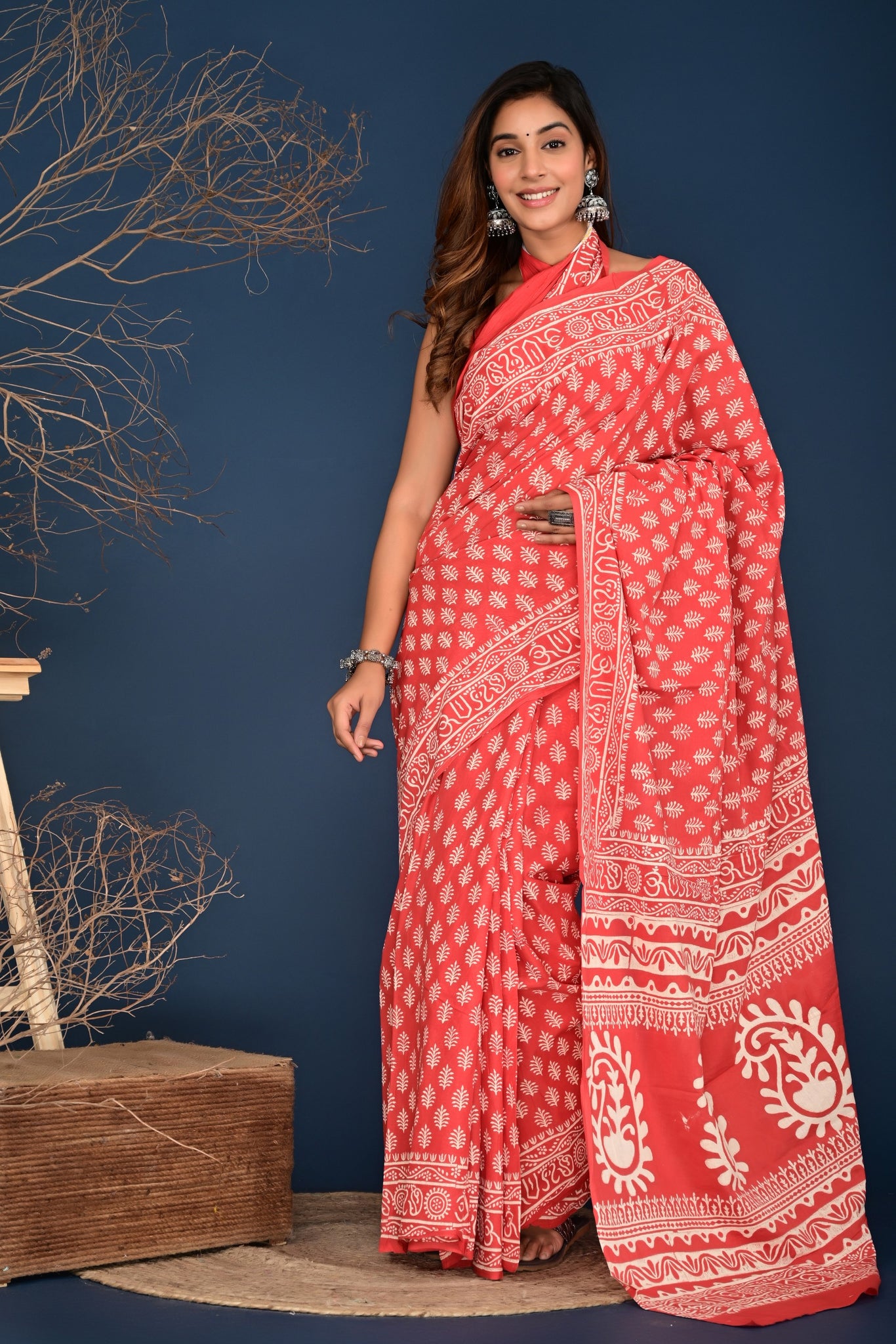 Multicolor Cotton Mulmul Saree