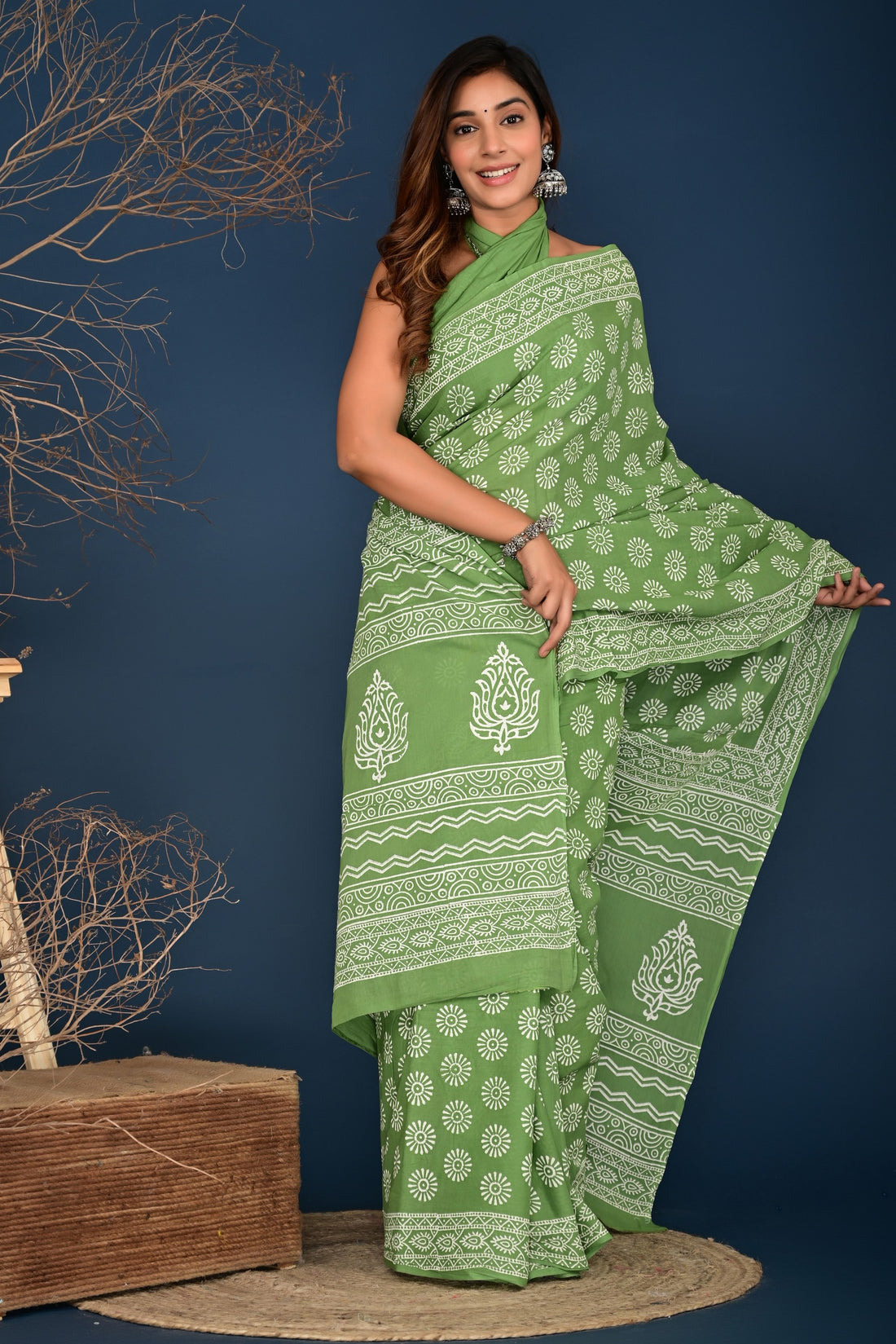 Multicolor Cotton Mulmul Saree