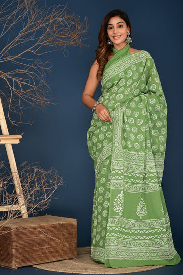 Multicolor Cotton Mulmul Saree