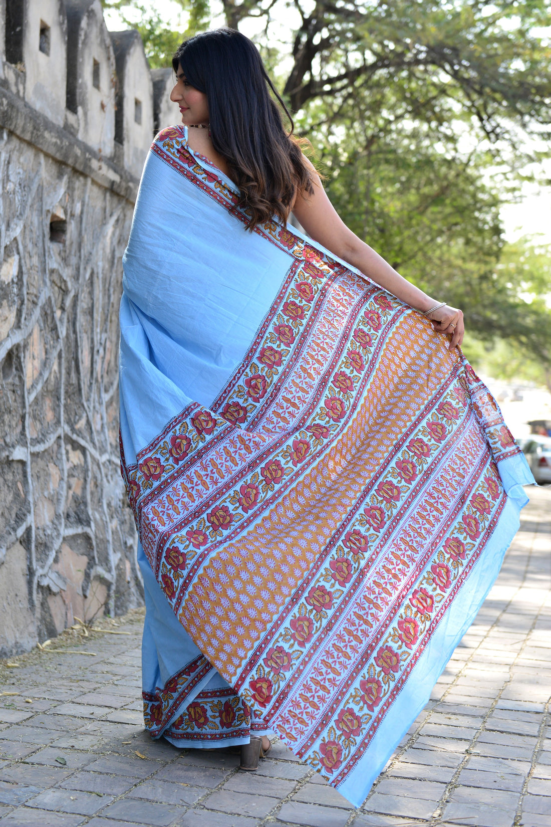 Multicolor Cotton Mulmul Saree