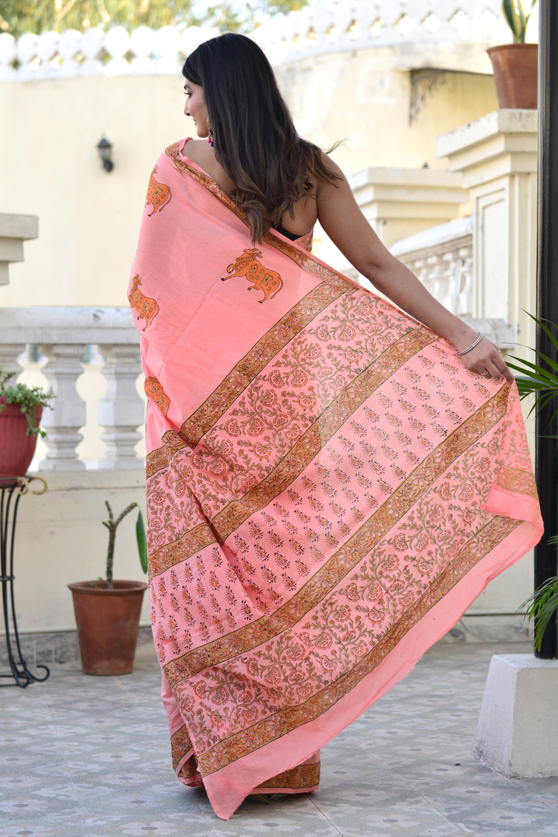 Multicolor Cotton Mulmul Saree