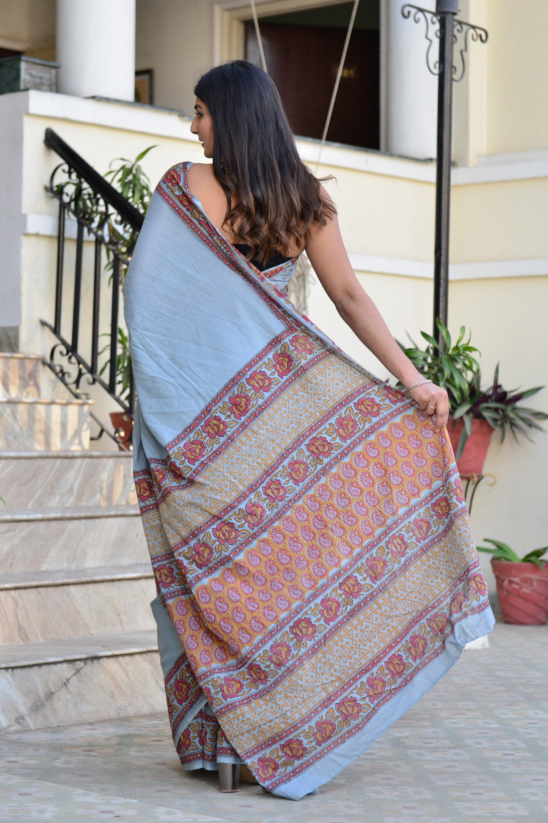 Multicolor Cotton Mulmul Saree