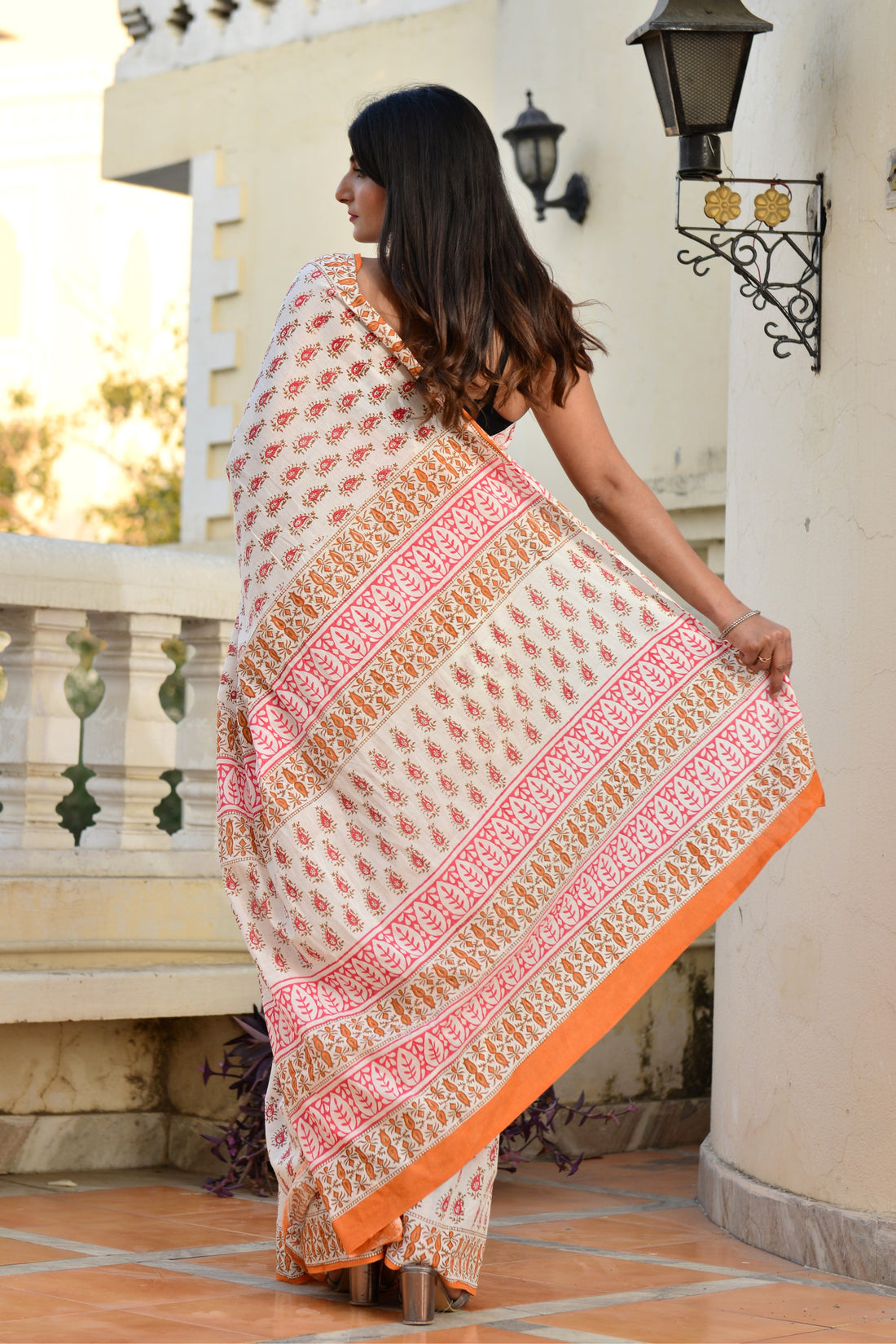 Multicolor Cotton Mulmul Saree