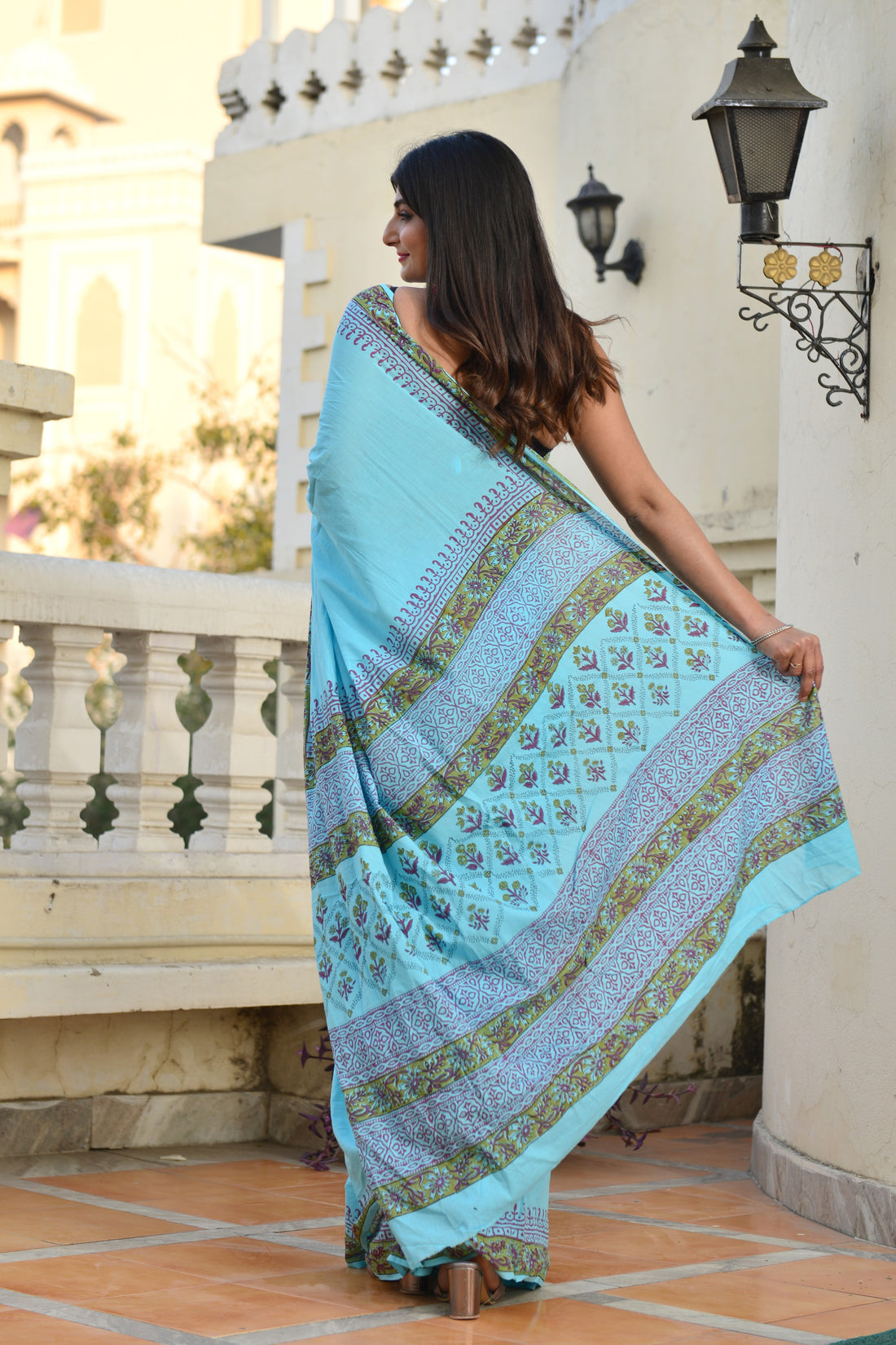 Multicolor Cotton Mulmul Saree