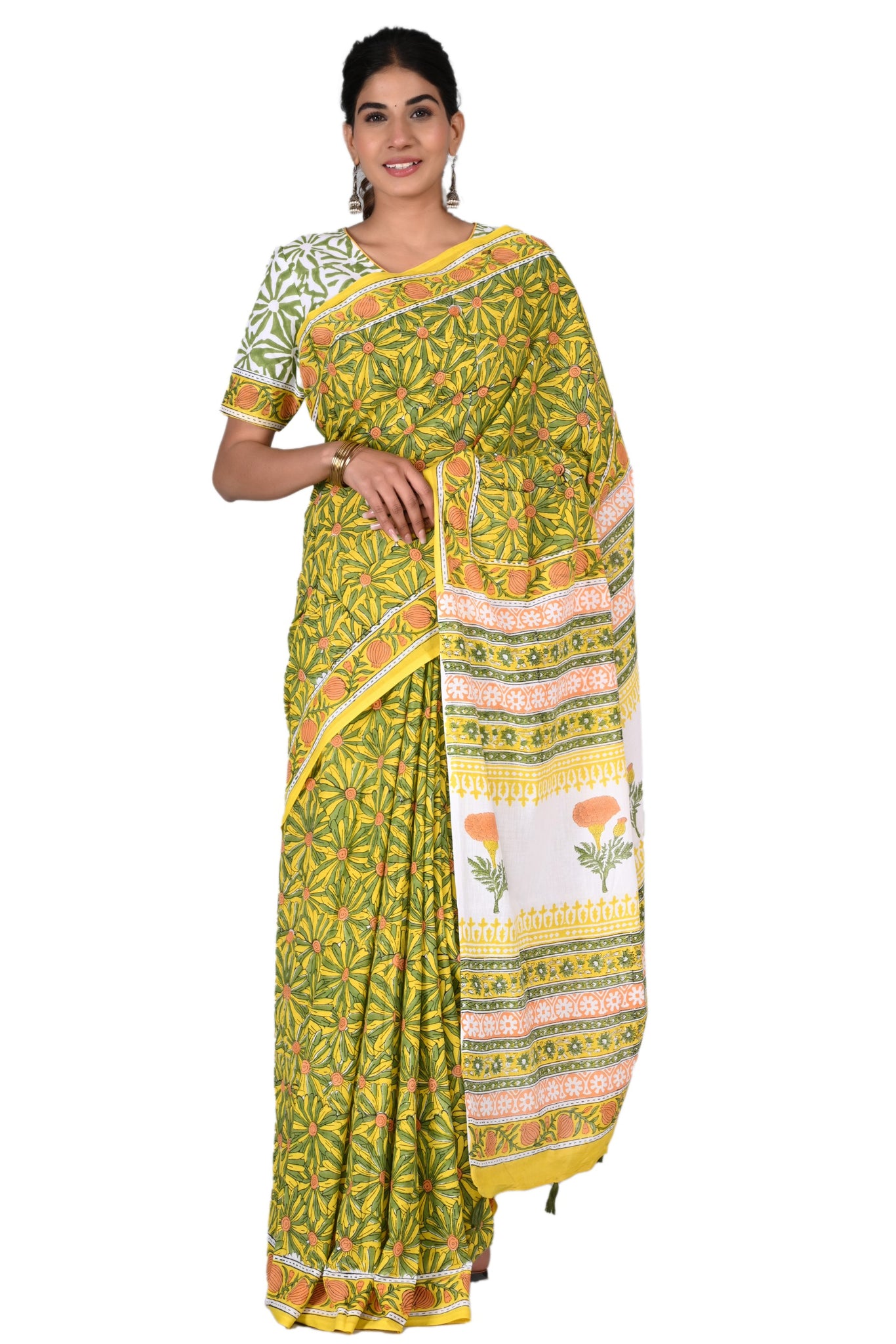 Multicolor Cotton Mulmul Saree