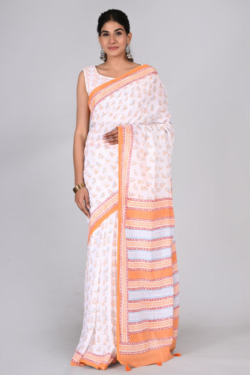 Multicolor Cotton Mulmul Saree