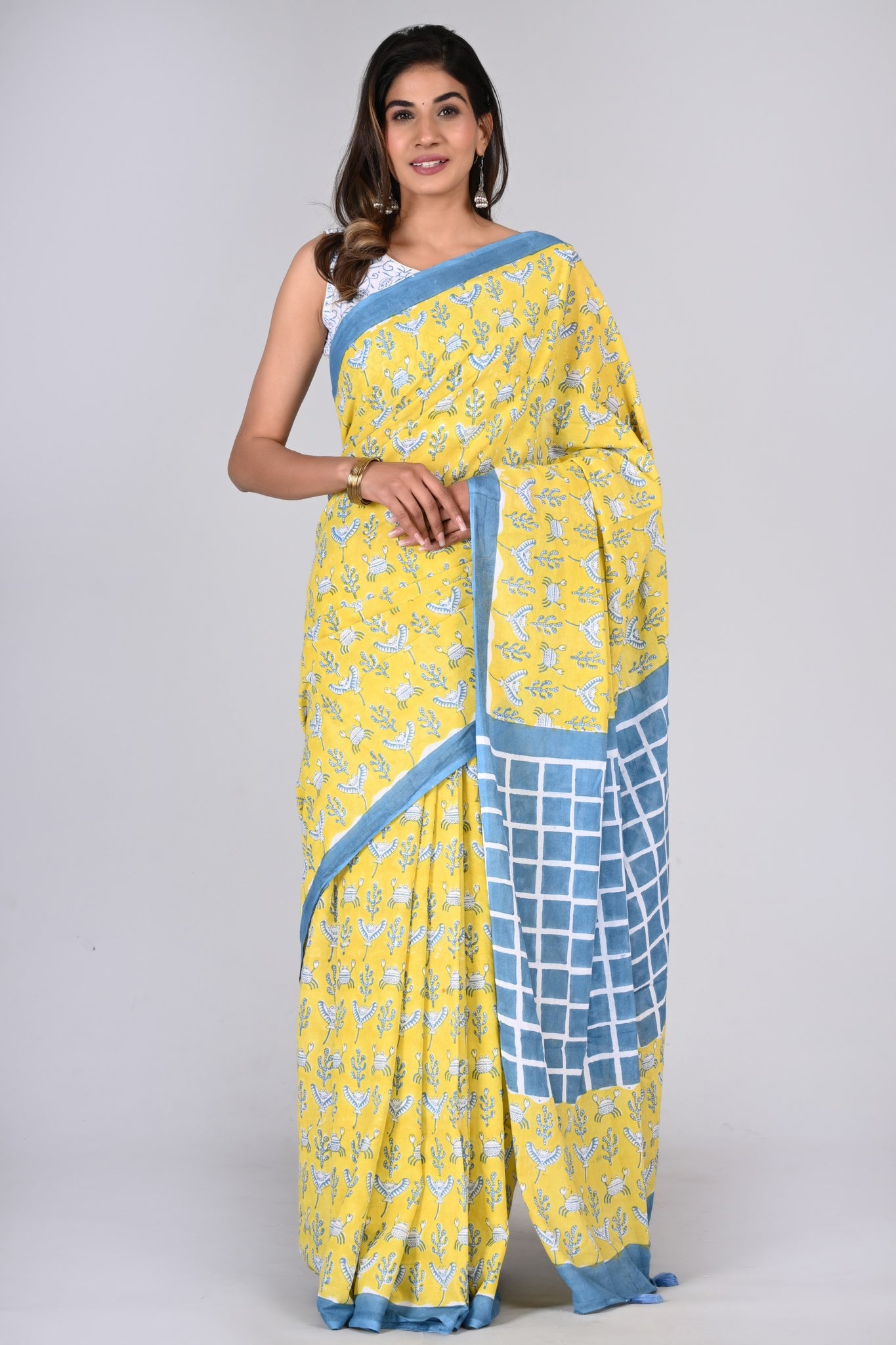 Multicolor Cotton Mulmul Saree