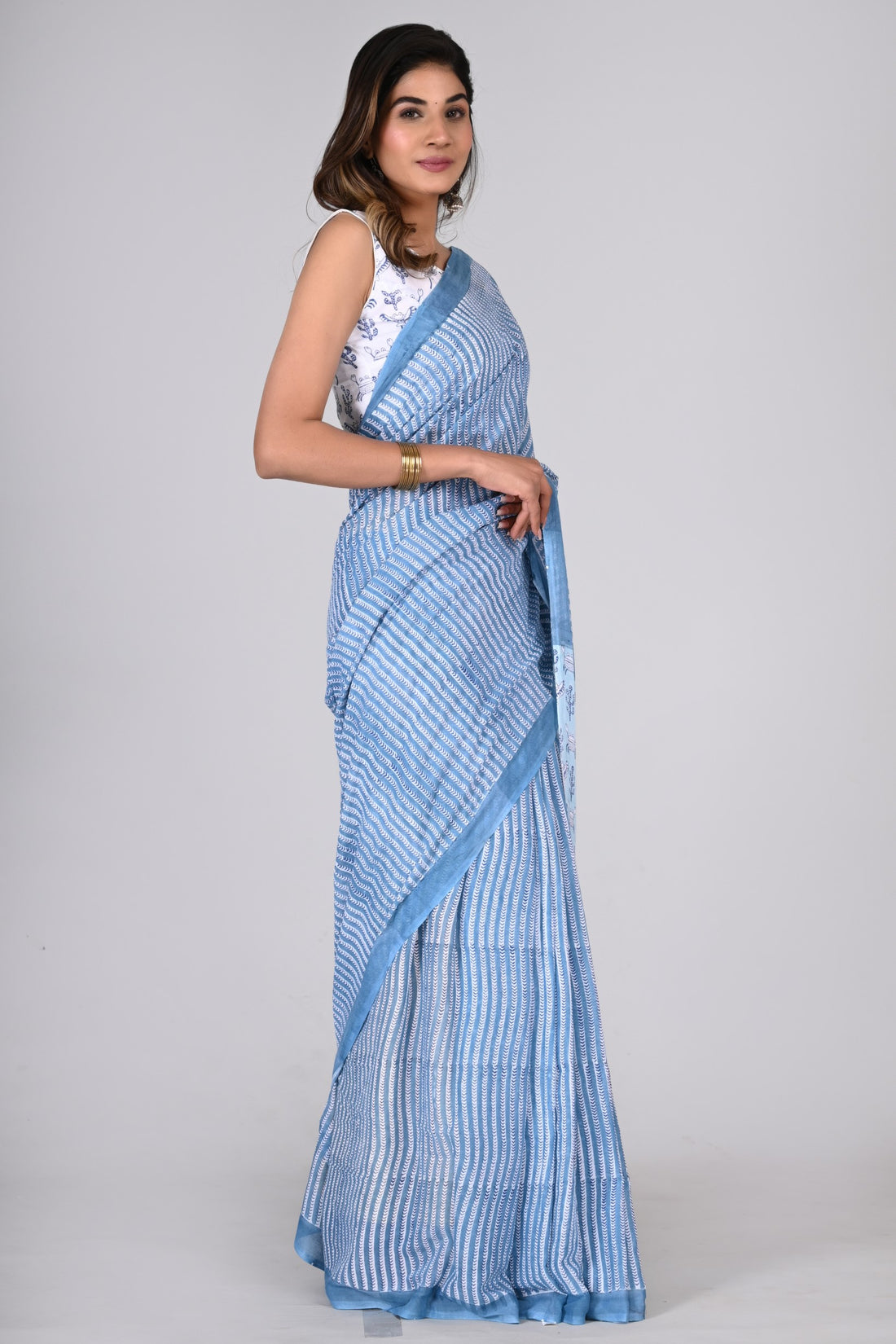 Multicolor Cotton Mulmul Saree