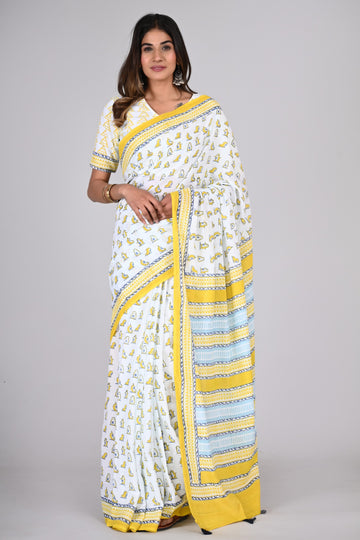 Multicolor Cotton Mulmul Saree