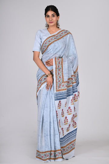 Multicolor Cotton Mulmul Saree