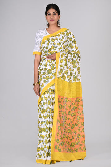 Multicolor Cotton Mulmul Saree