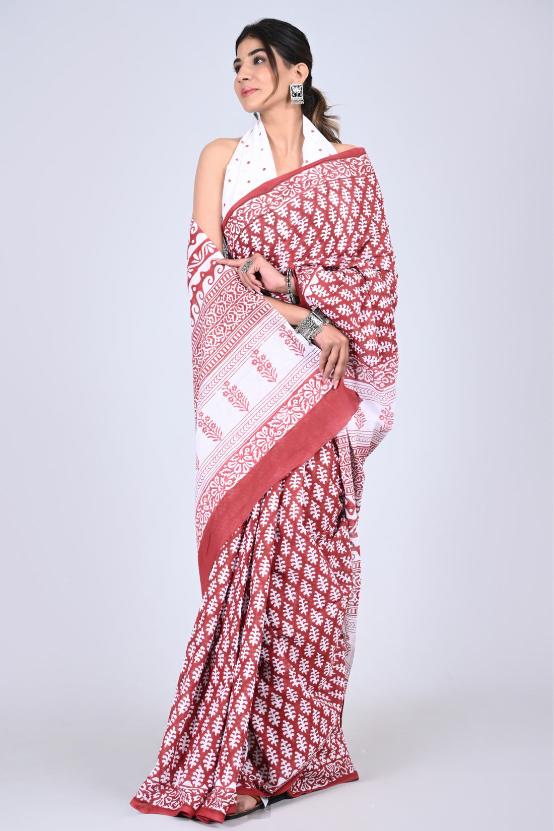 Multicolor Cotton Mulmul Saree