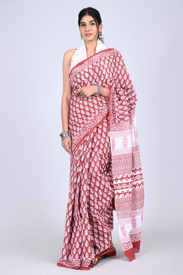 Multicolor Cotton Mulmul Saree