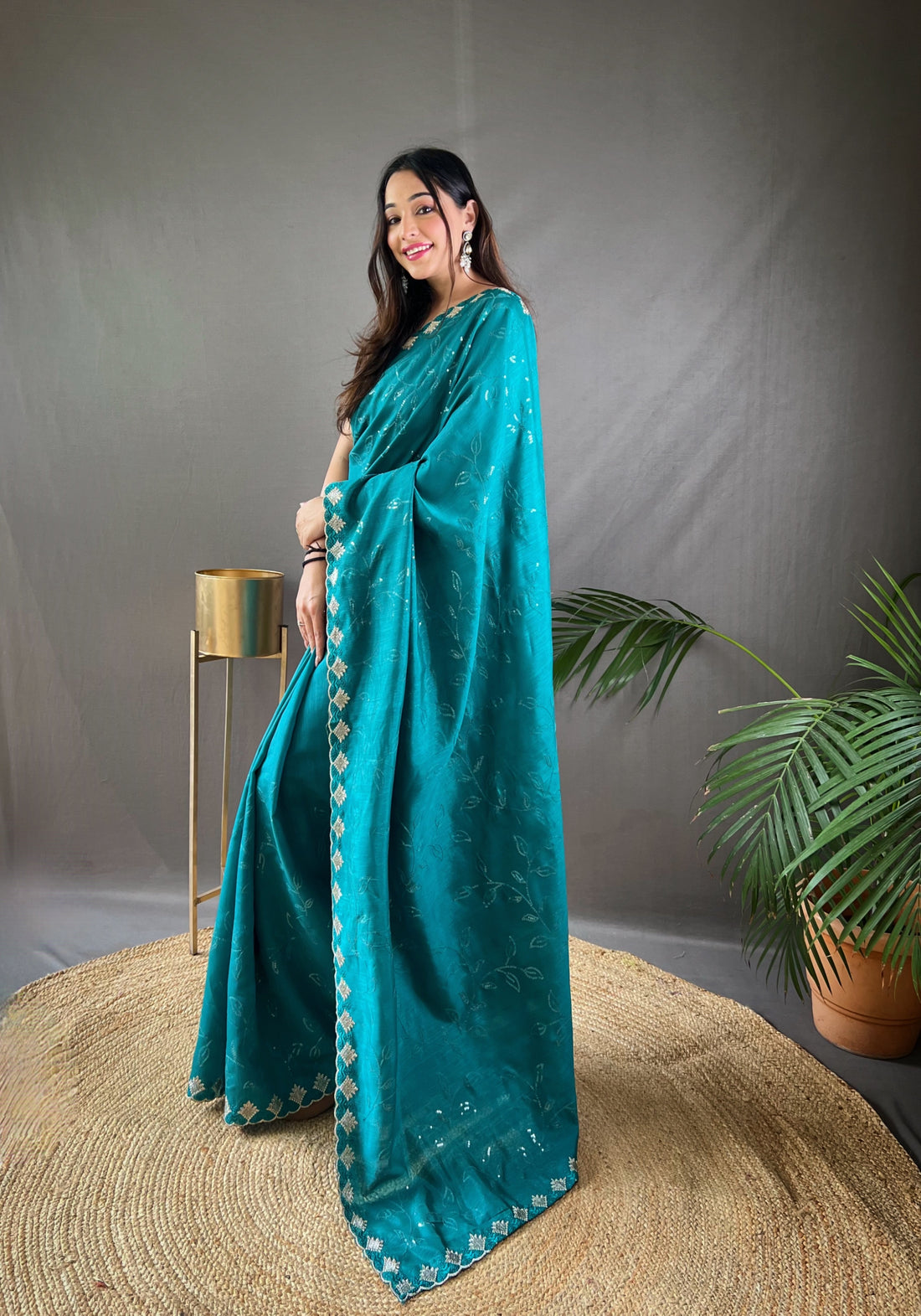 Sky Blue Silk Saree