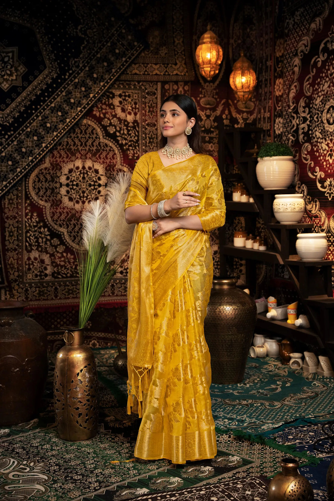 Yellow Jimmy Choo Saree