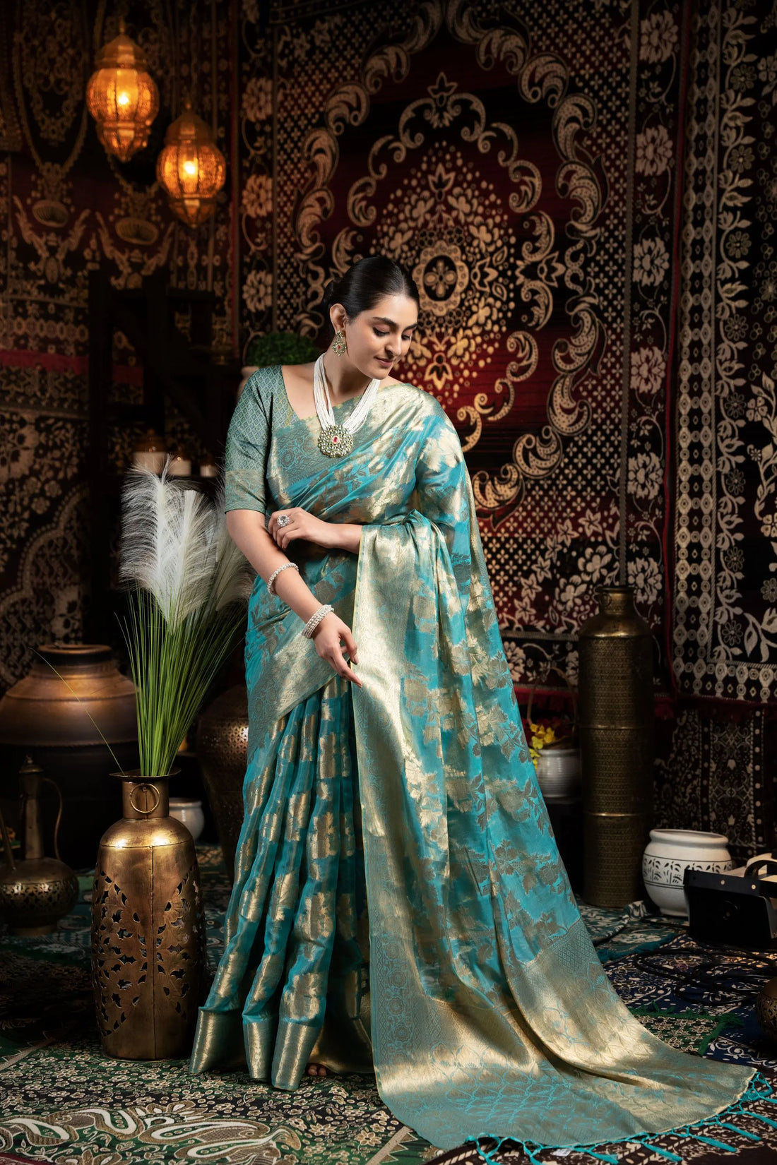 Sky Blue Jimmy Choo Saree