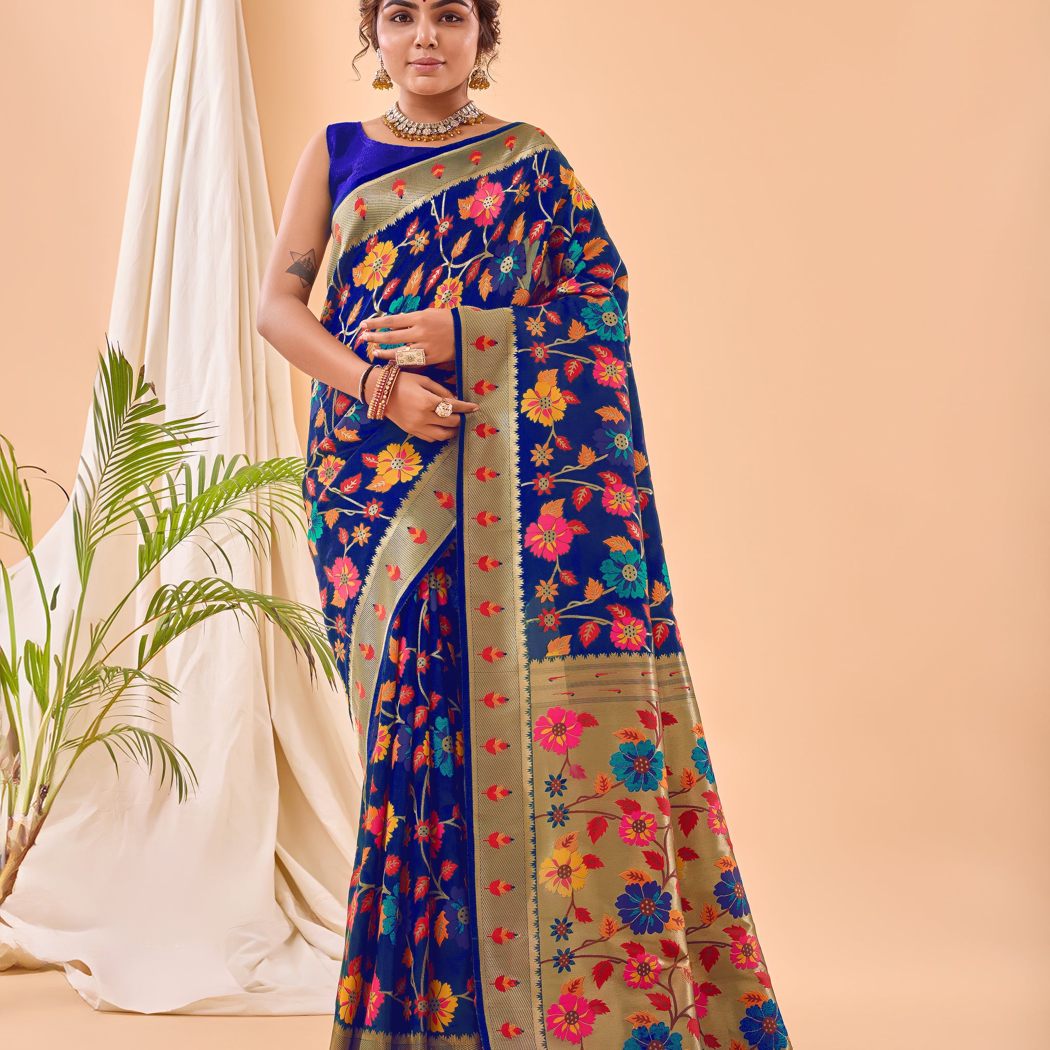 Blue Paithani Silk Saree