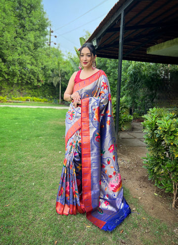 Blue Paithani Silk Saree