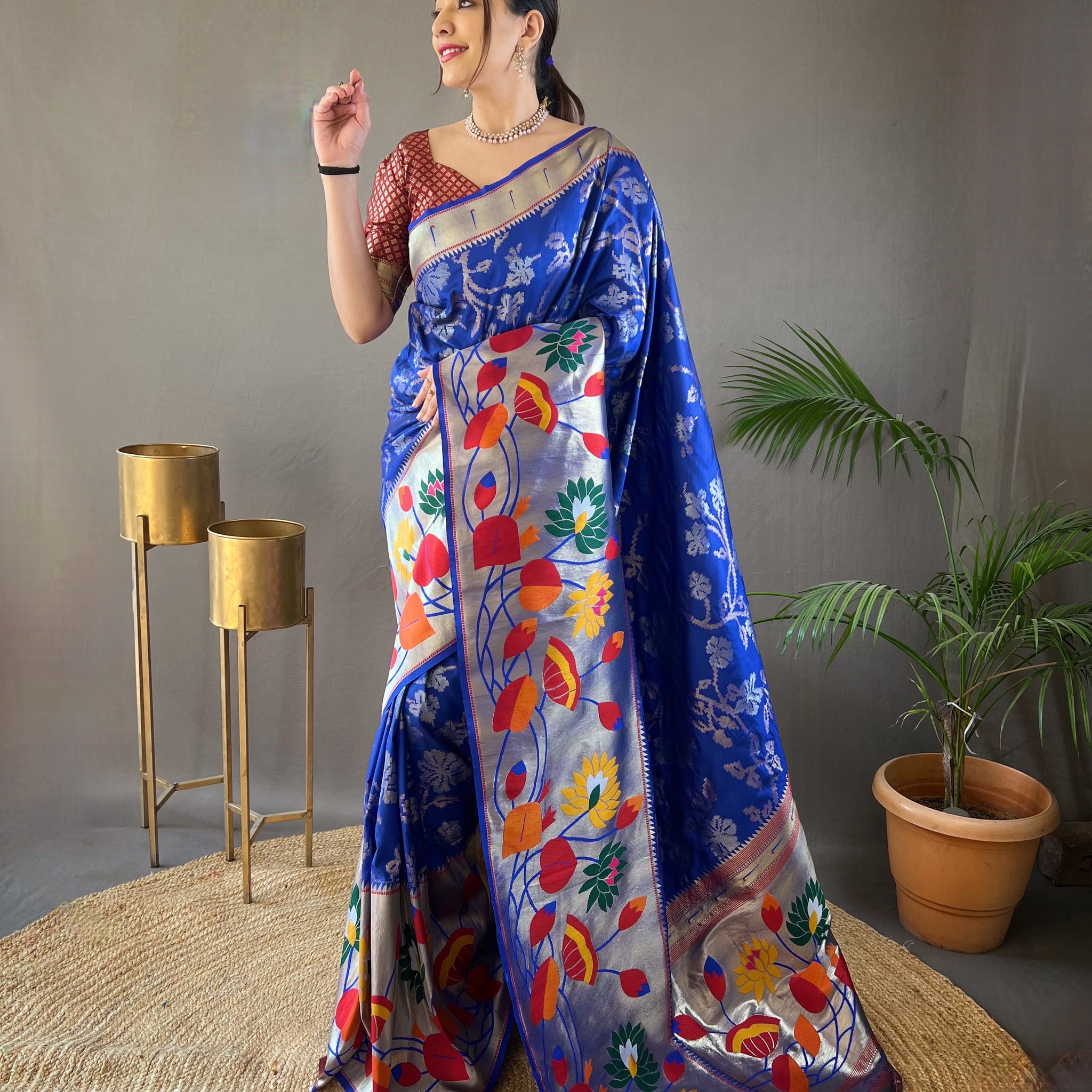 Blue Paithani Silk Saree