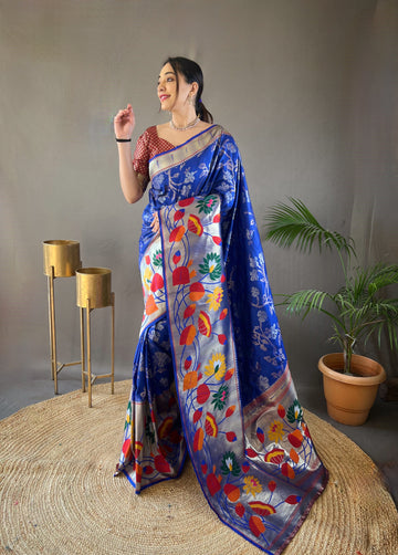 Blue Paithani Silk Saree