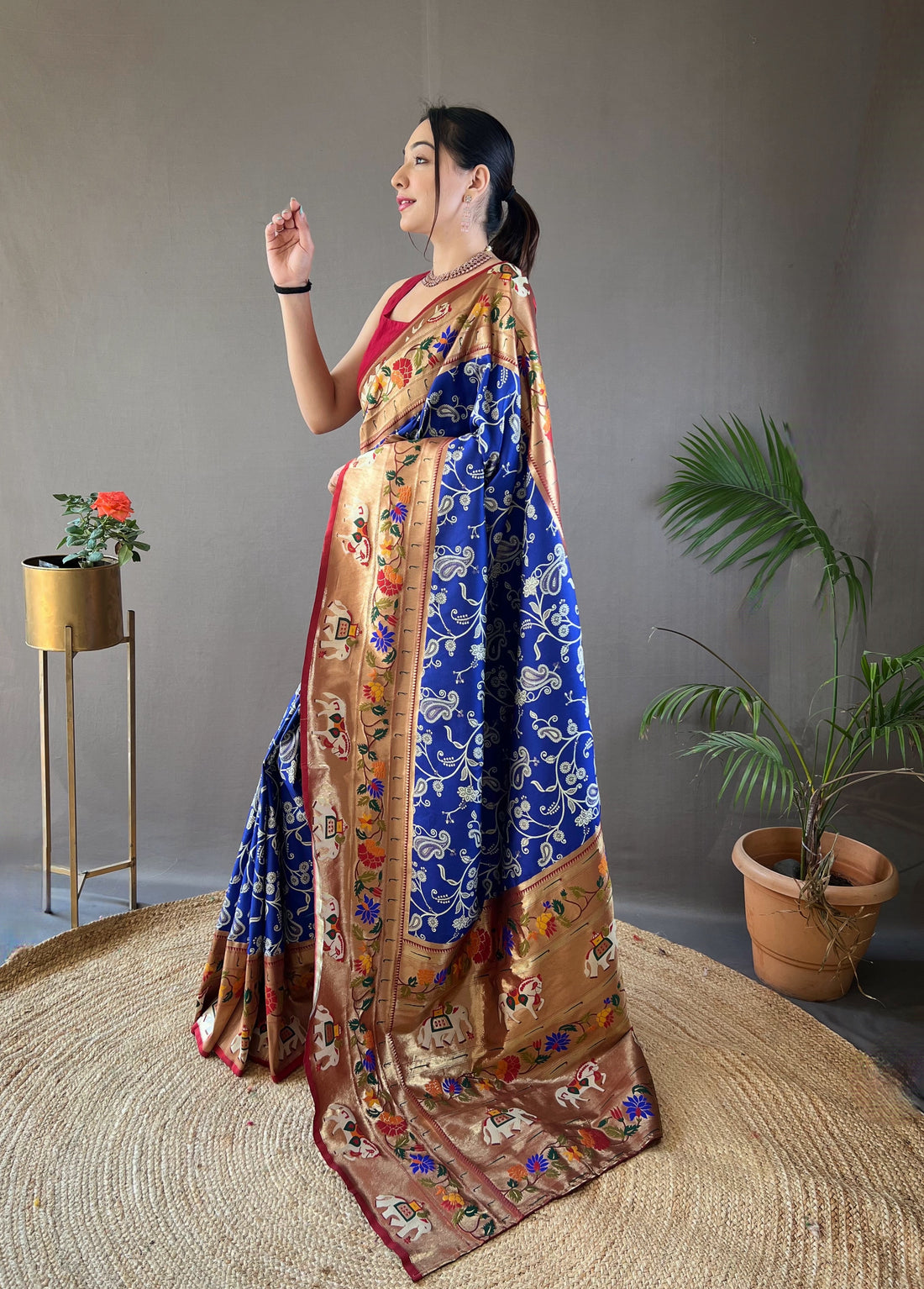 Violet Paithani And Patola Fusion Saree