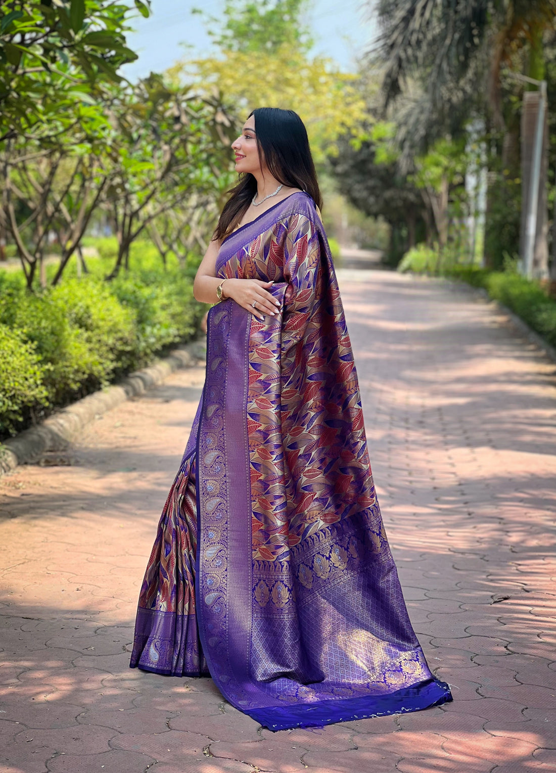 Violet Kanchi Pattu Silk Saree