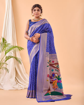 Blue Paithani Silk Saree