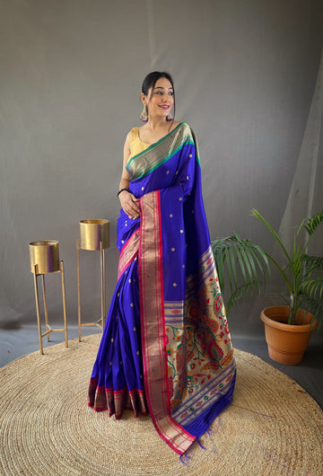 Blue Paithani Silk Saree