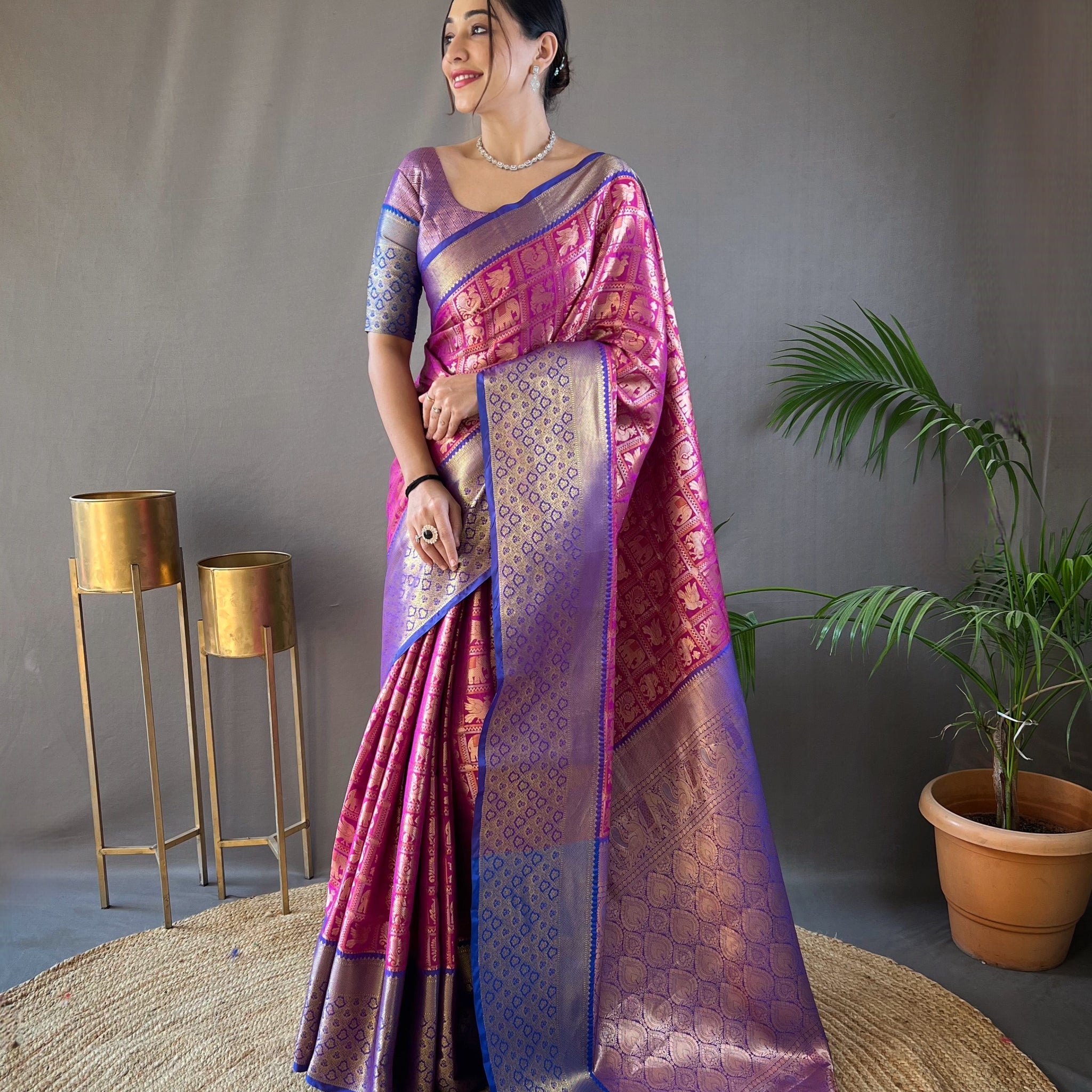 Wine Silk Saree