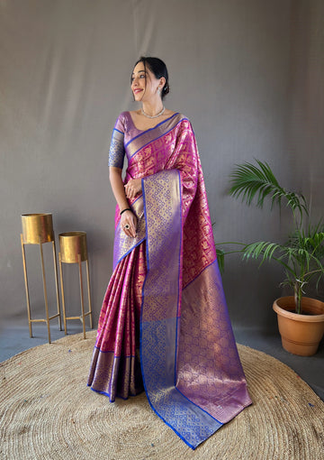 Wine Silk Saree