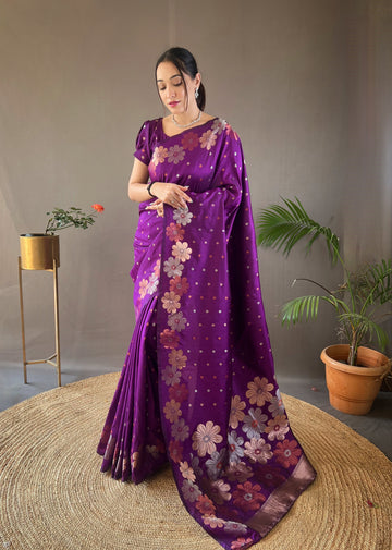 Wine Soft Silk Saree