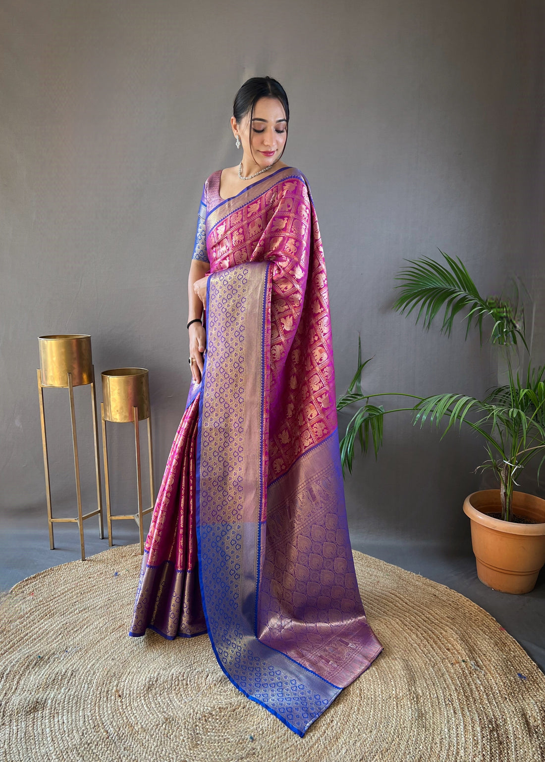 Wine Silk Saree