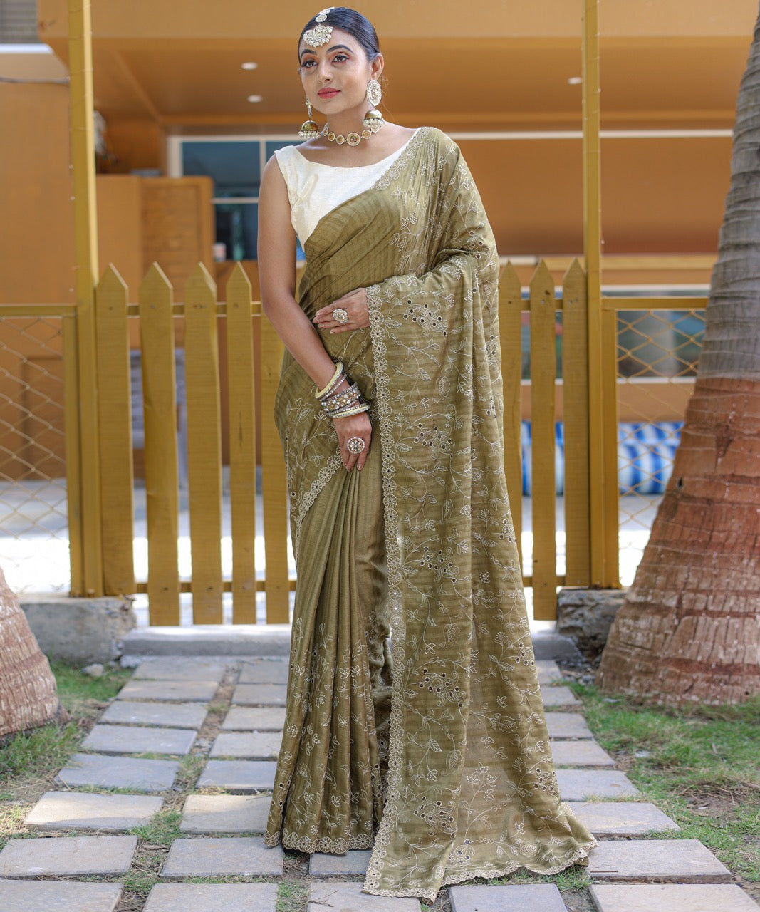 Mehandi Soft Silk Saree