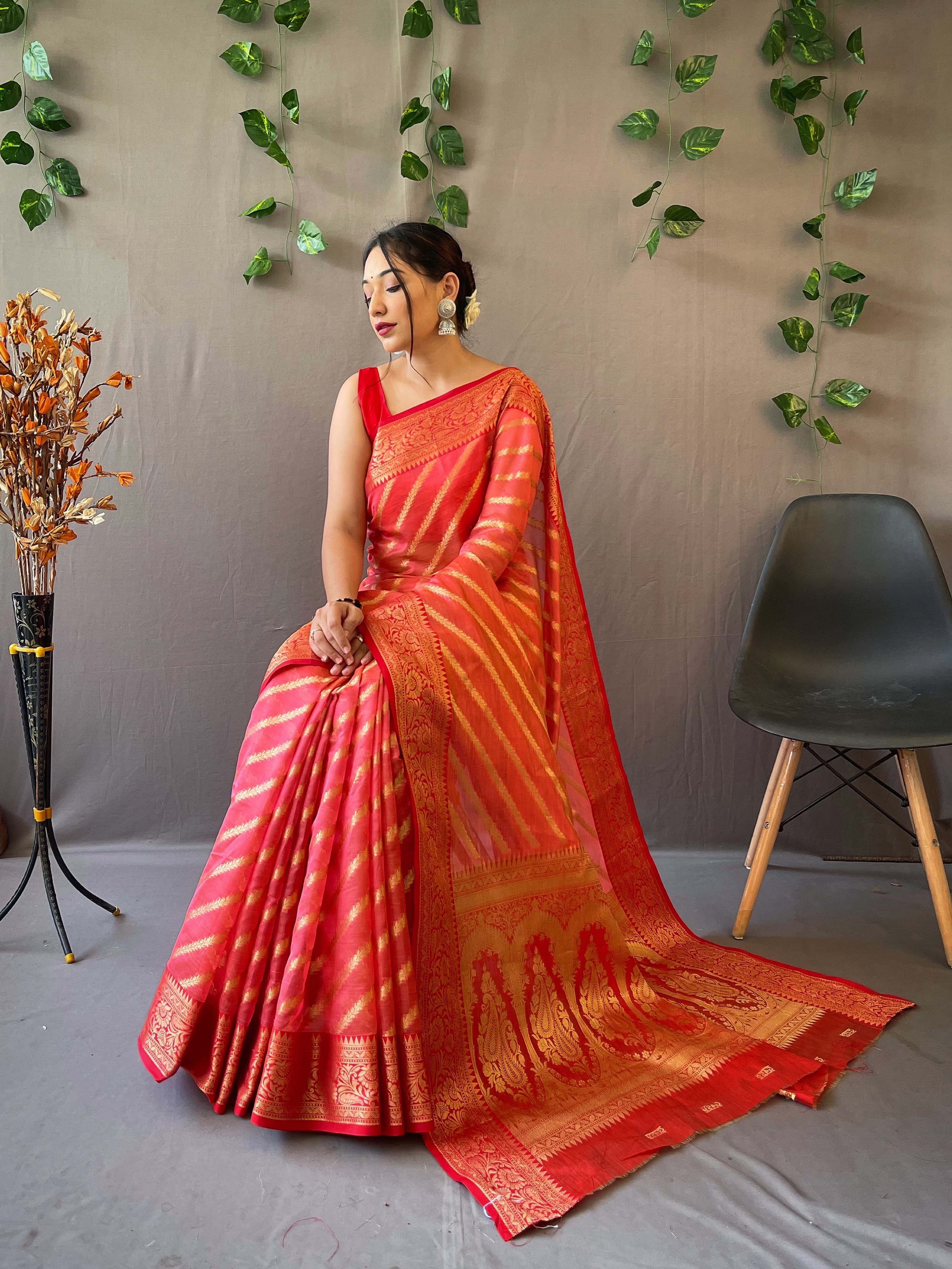 Radiant Elegance: Pure Organza Silk Saree with Viscose Thread & Sequi –  akr94glamour.com