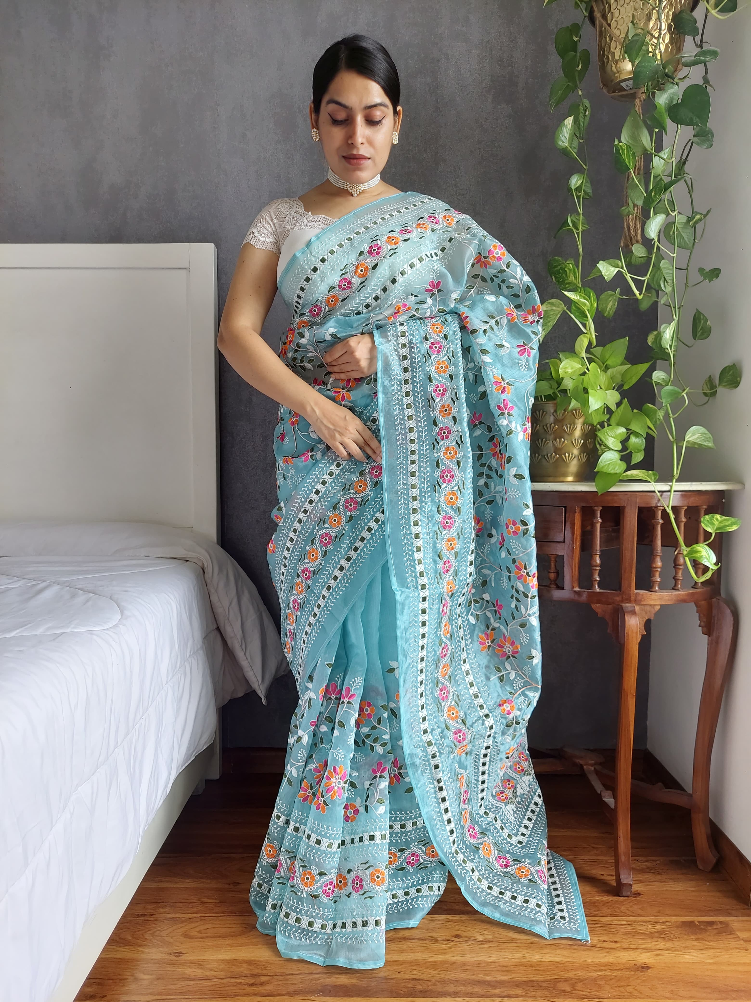 Observable Printed Multi Colour Khadi Silk Printed Saree