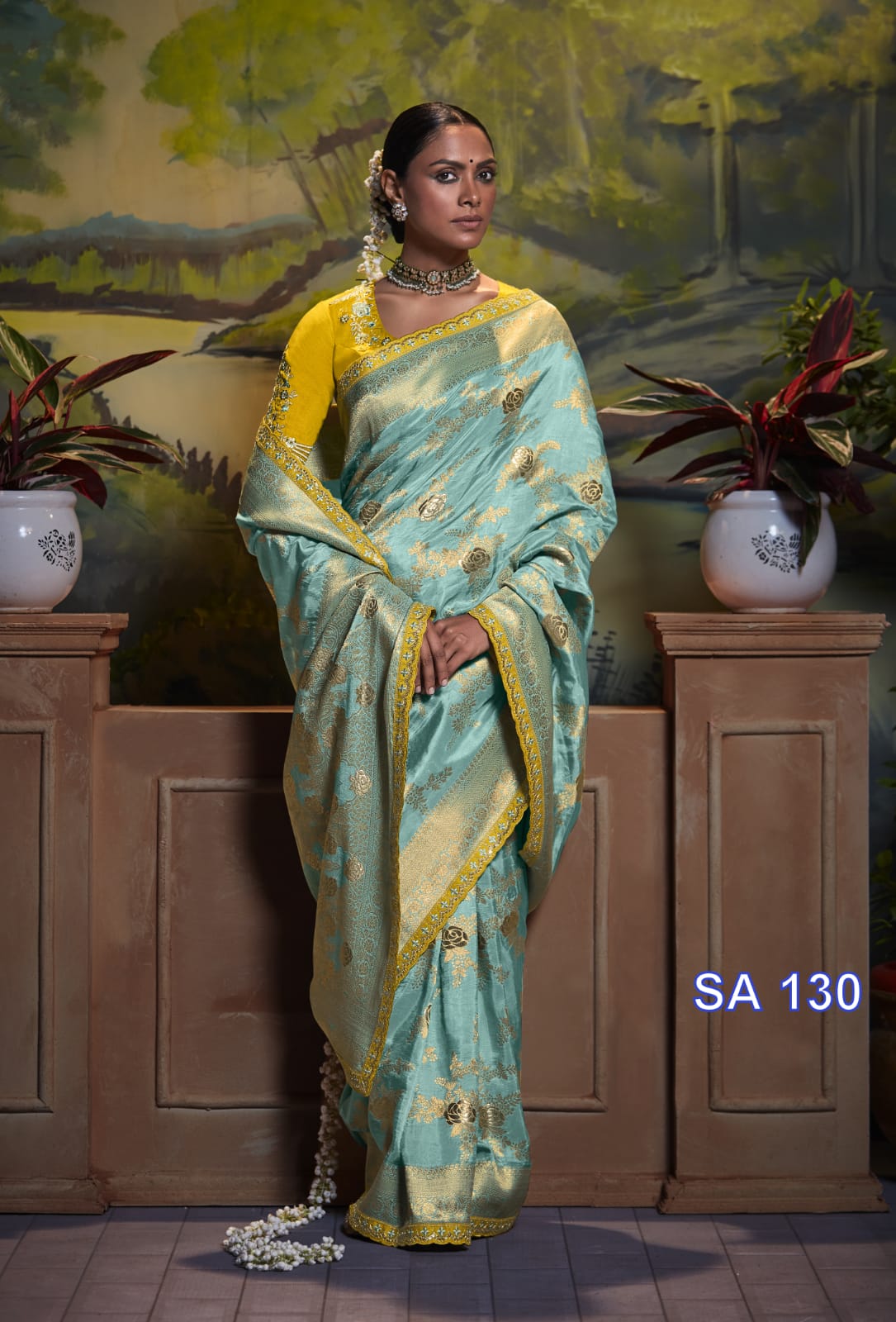 Golden-Pink Patli Pallu Saree - Kanchipuram Silk Saree | Patli Saree