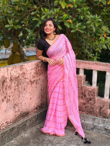 Pink Cotton Saree