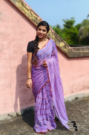 Lavendar Cotton Saree