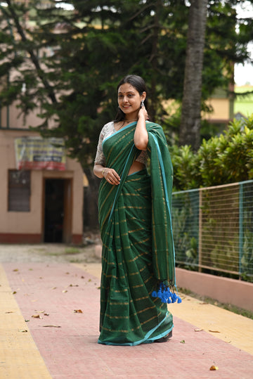 Green Cotton Saree