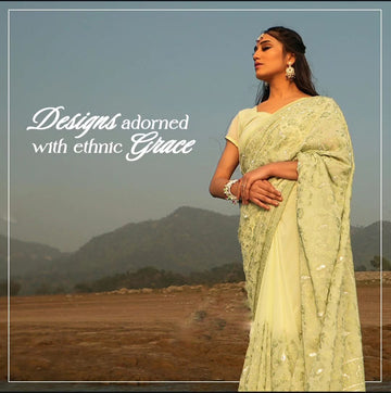 Mint Green Heavy Georgette Saree