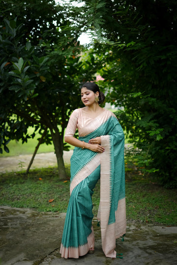 Sky Blue Soft Tussar Silk Saree