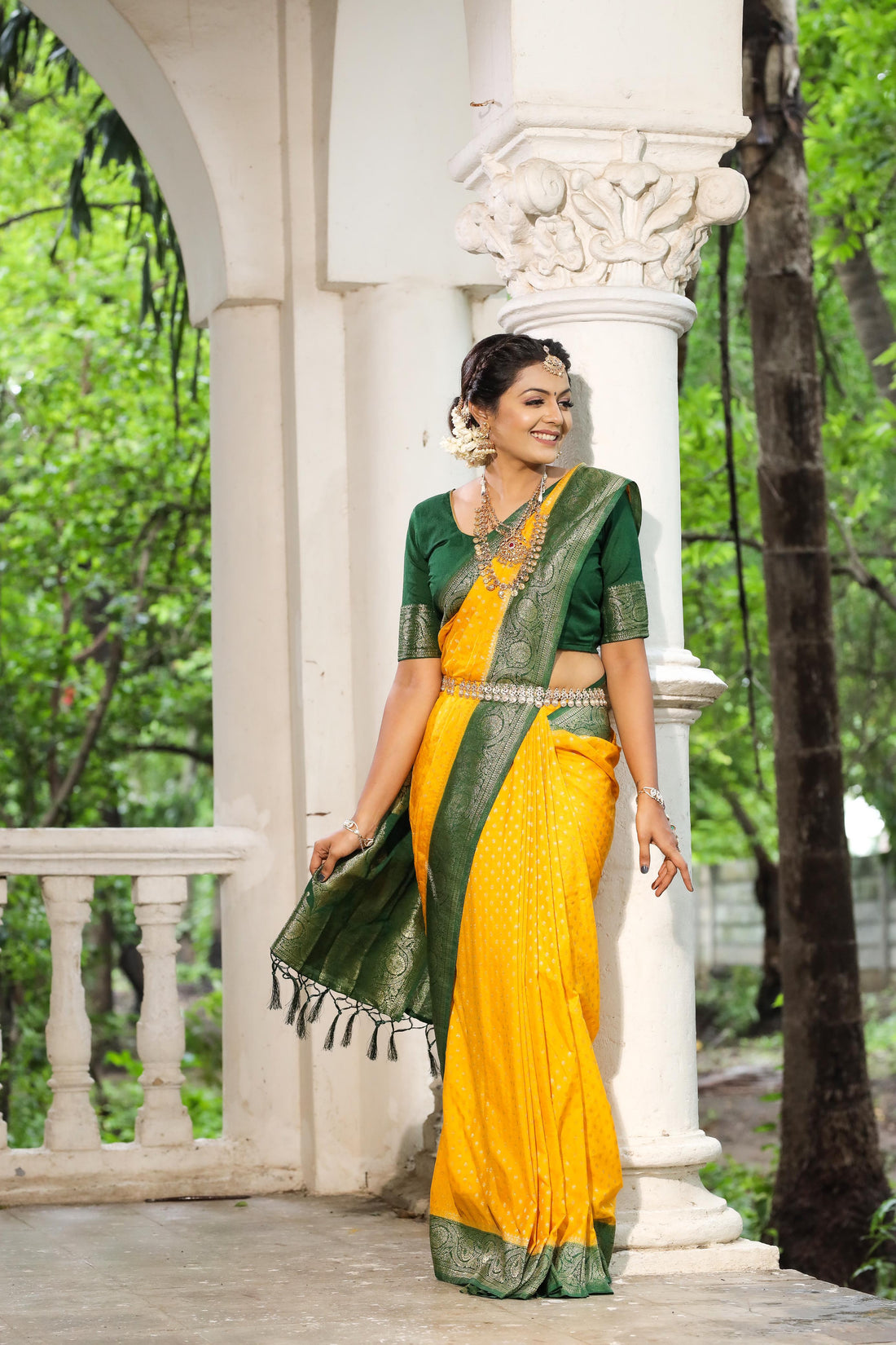 Mustard Yellow Pure Soft khadi Georgette Silk Saree