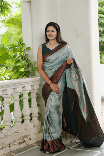 Pearl Gray Soft Silk Saree