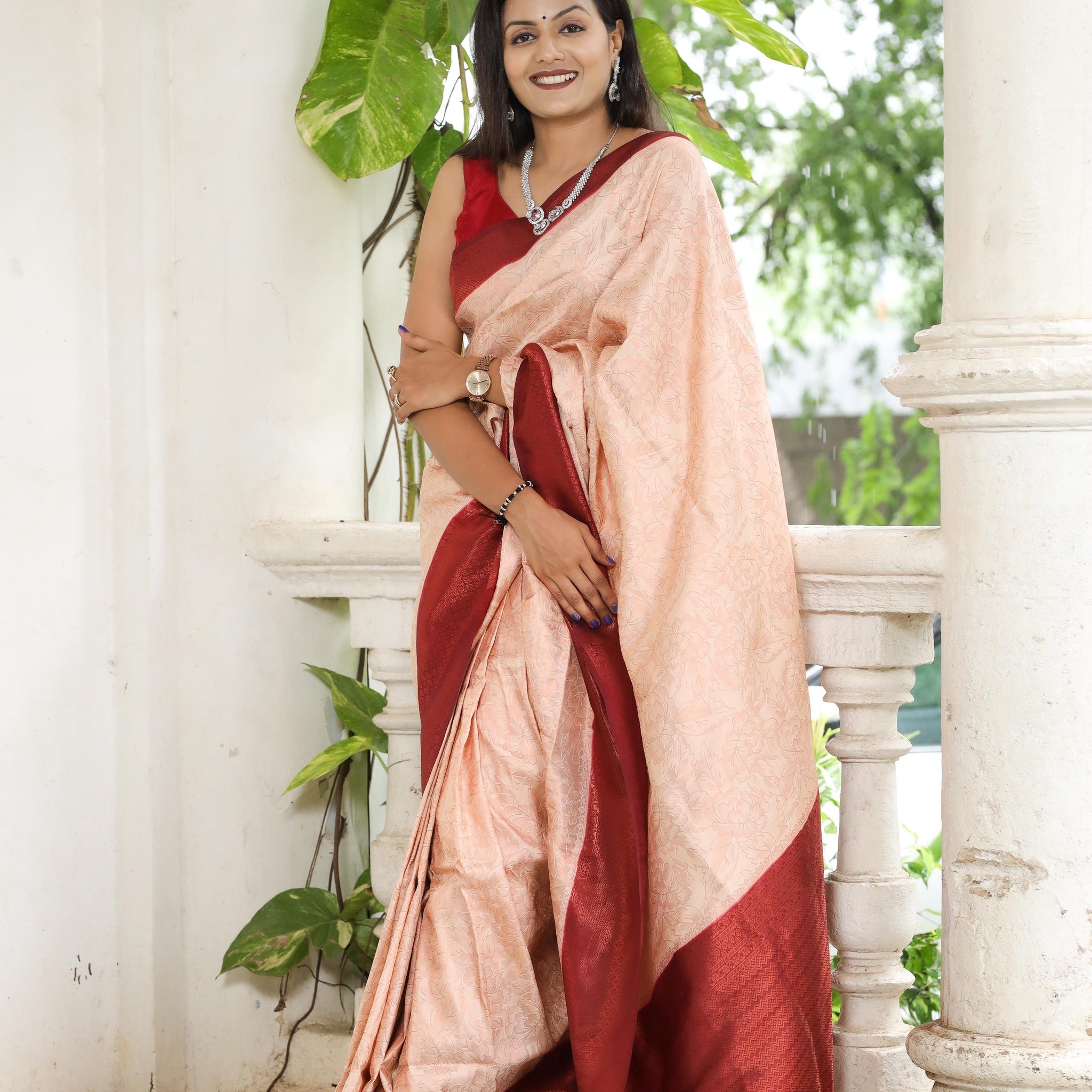 Peach Soft Silk Saree