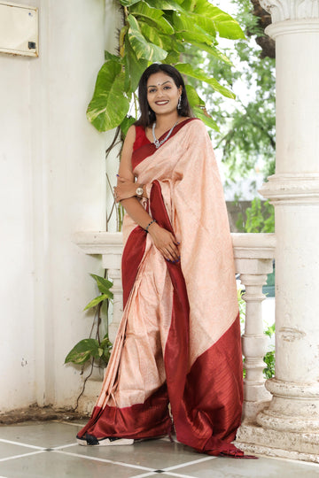 Peach Soft Silk Saree