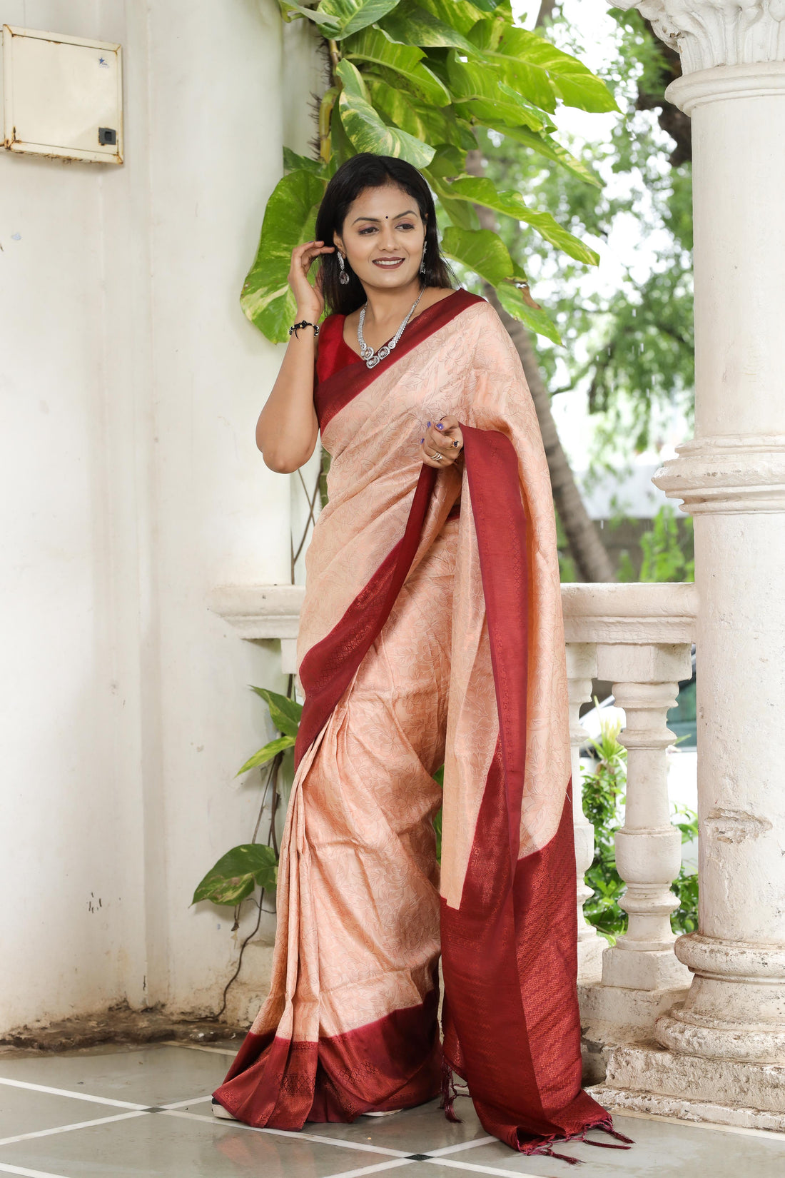 Peach Soft Silk Saree