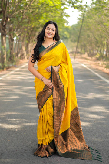 Yellow Soft Silk Saree