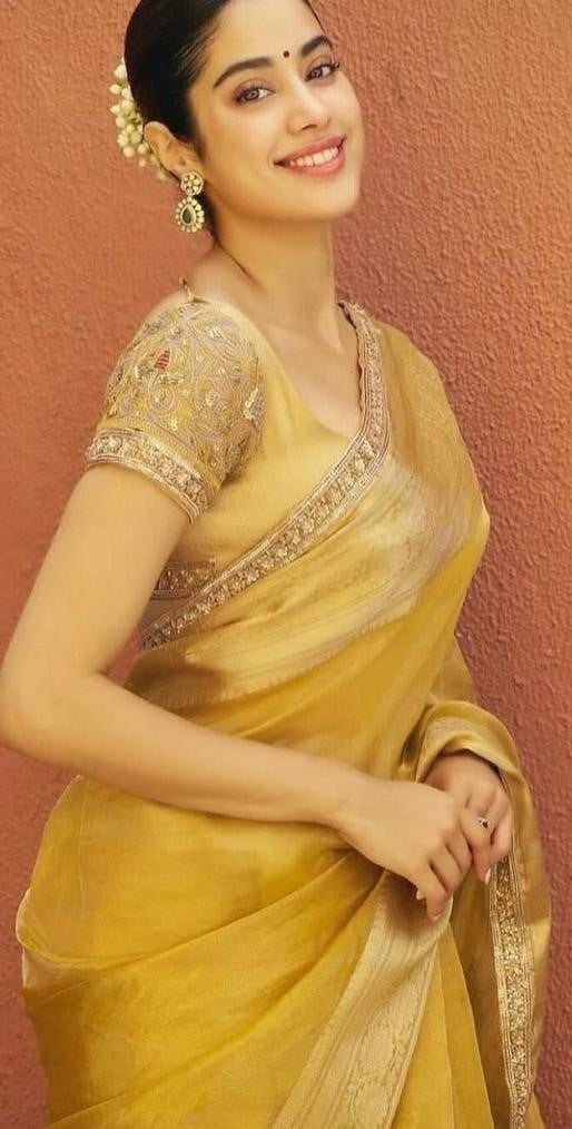 Pre-Draped Yellow Banarasi Tissue Silk Saree