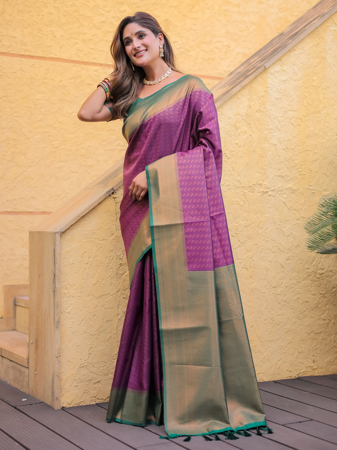 Purple Kubera Pattu Kanjivaram Silk Saree